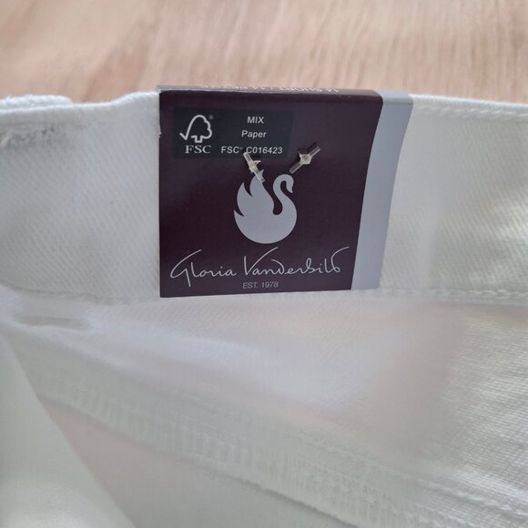 Gloria Vanderbilt HighRise White Jeans Sz 14P Tapered Leg Comfy Cotton NewWTags - Picture 10 of 15
